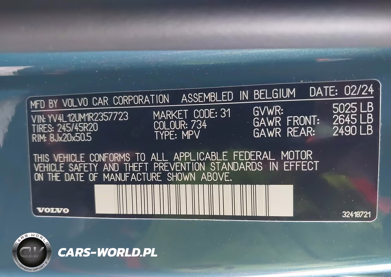2024 Volvo Xc40 B5 Ultimate Dark Theme VIN:YV4L12UM1R2357723 - 9