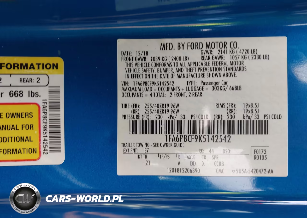 2019 Ford Mustang Gt VIN:1FA6P8CF9K5142542 - 9