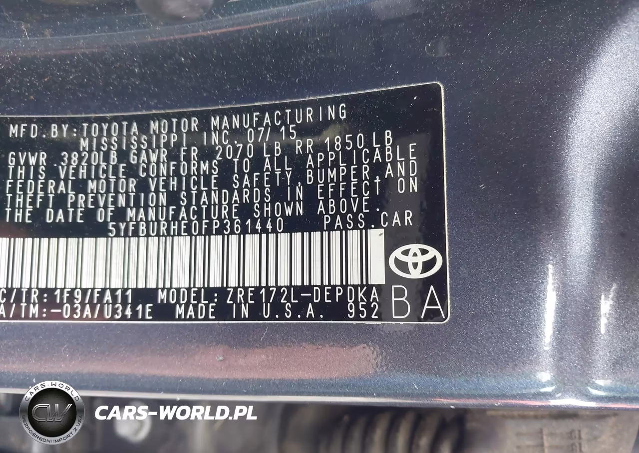 2015 Toyota Corolla L VIN:5YFBURHE0FP361440 - 9