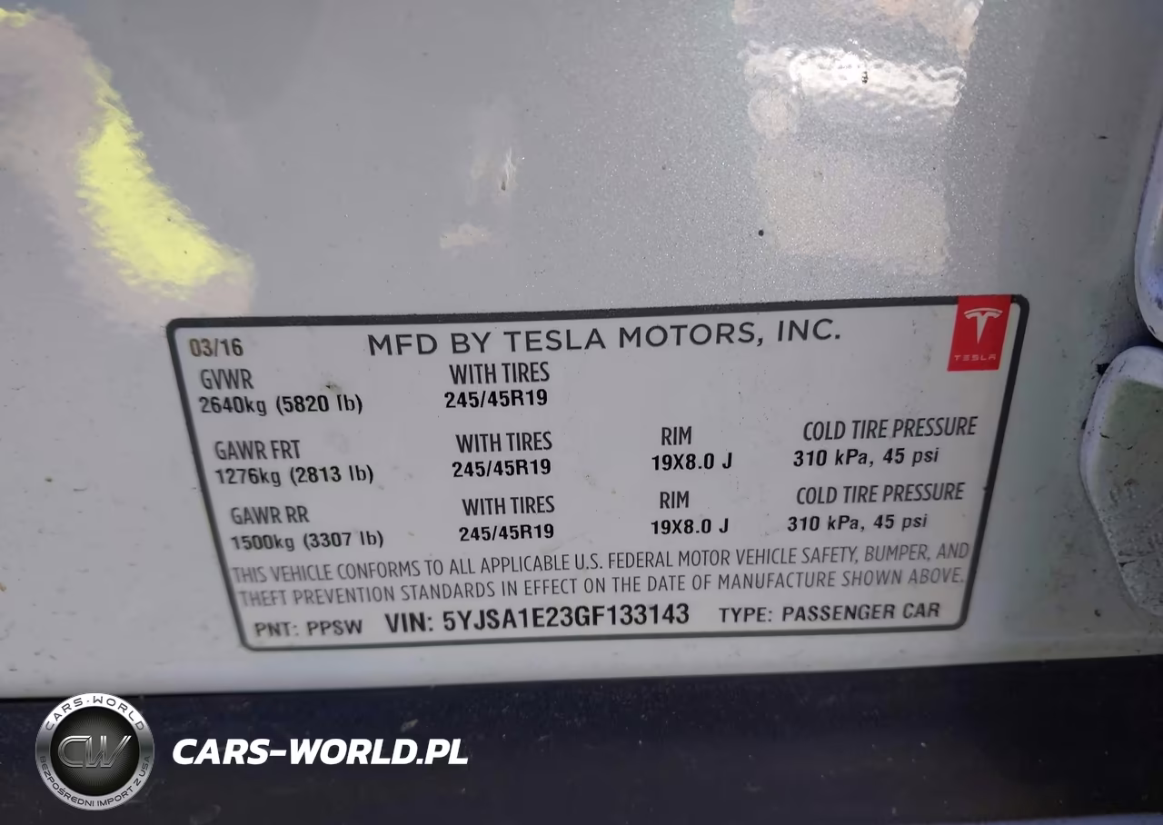 2016 Tesla Model S 60D-70D-75D-85D-90D VIN:5YJSA1E23GF133143 - 8