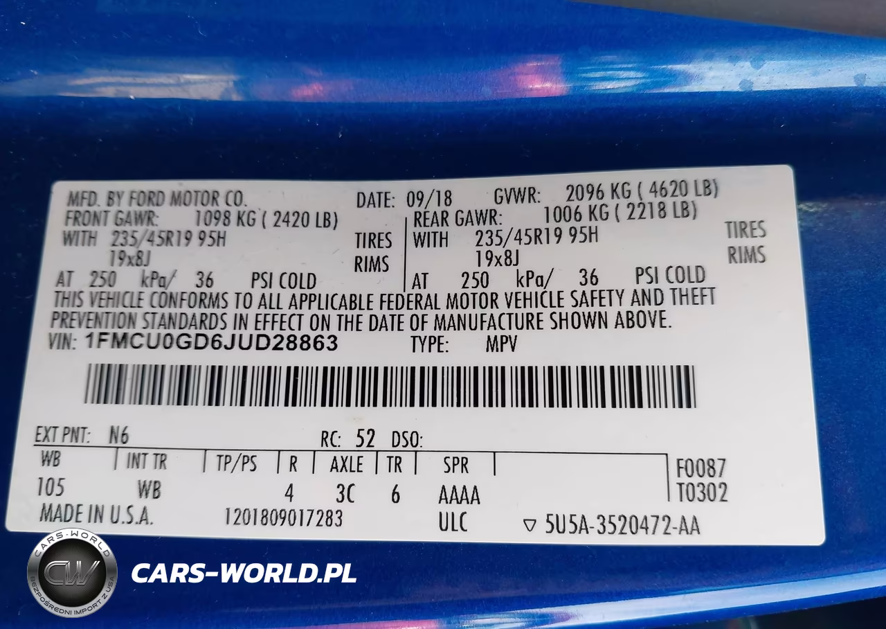 2018 Ford Escape Se VIN:1FMCU0GD6JUD28863 - 9