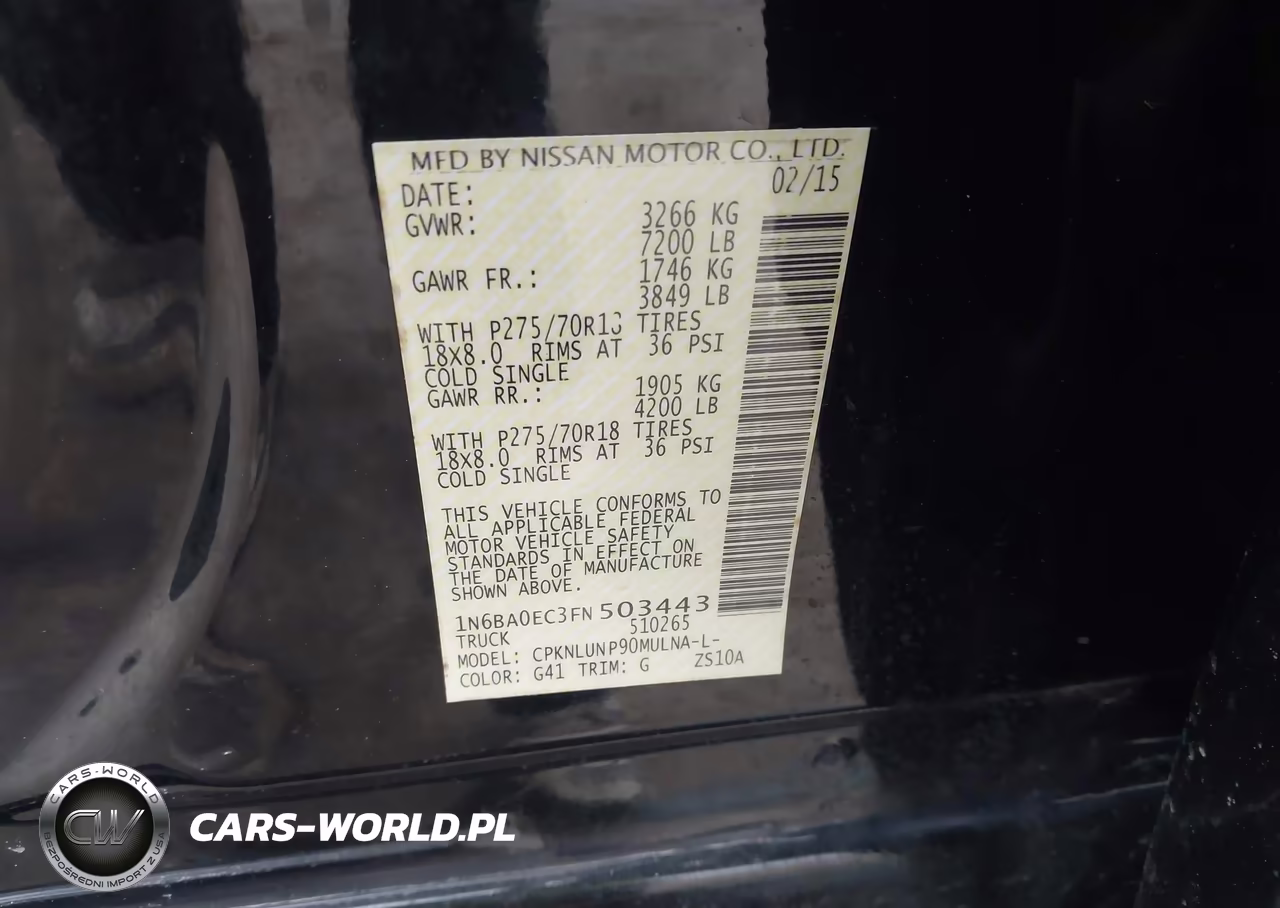 2015 Nissan Titan Pro-4X VIN:1N6BA0EC3FN503443 - 9