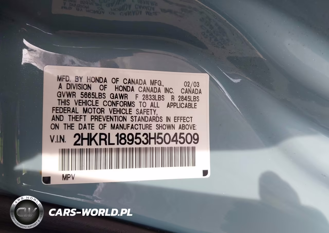 2003 Honda Odyssey Ex-L VIN:2HKRL18953H504509 - 9
