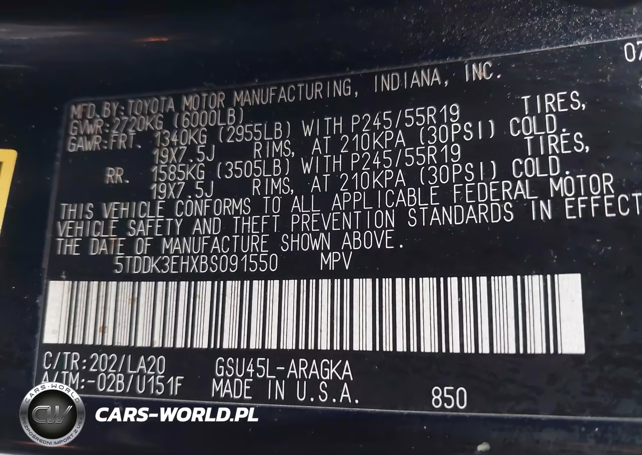 2011 Toyota Highlander Limited V6 VIN:5TDDK3EHXBS091550 - 9