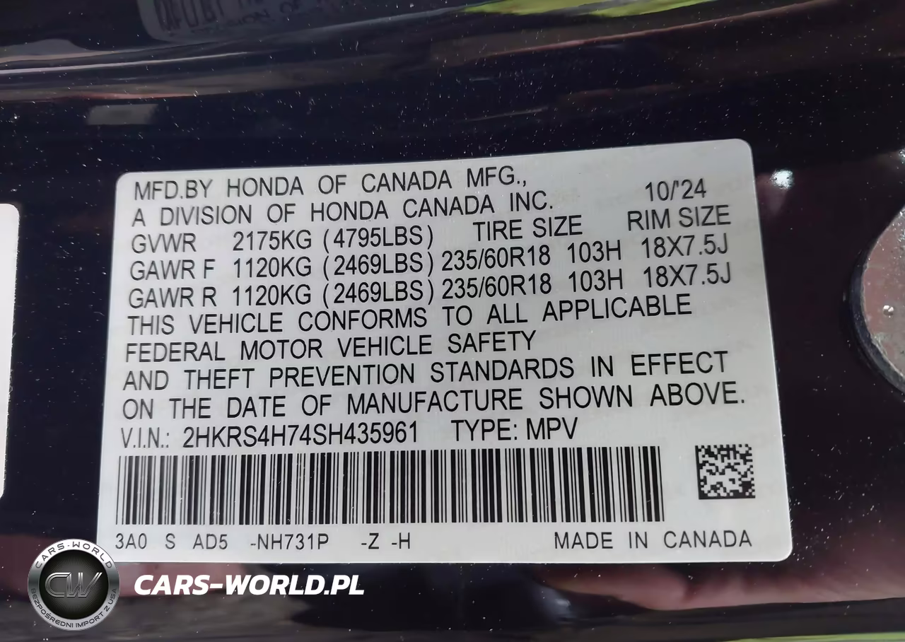 2025 Honda Cr-V Ex-L Awd VIN:2HKRS4H74SH435961 - 9