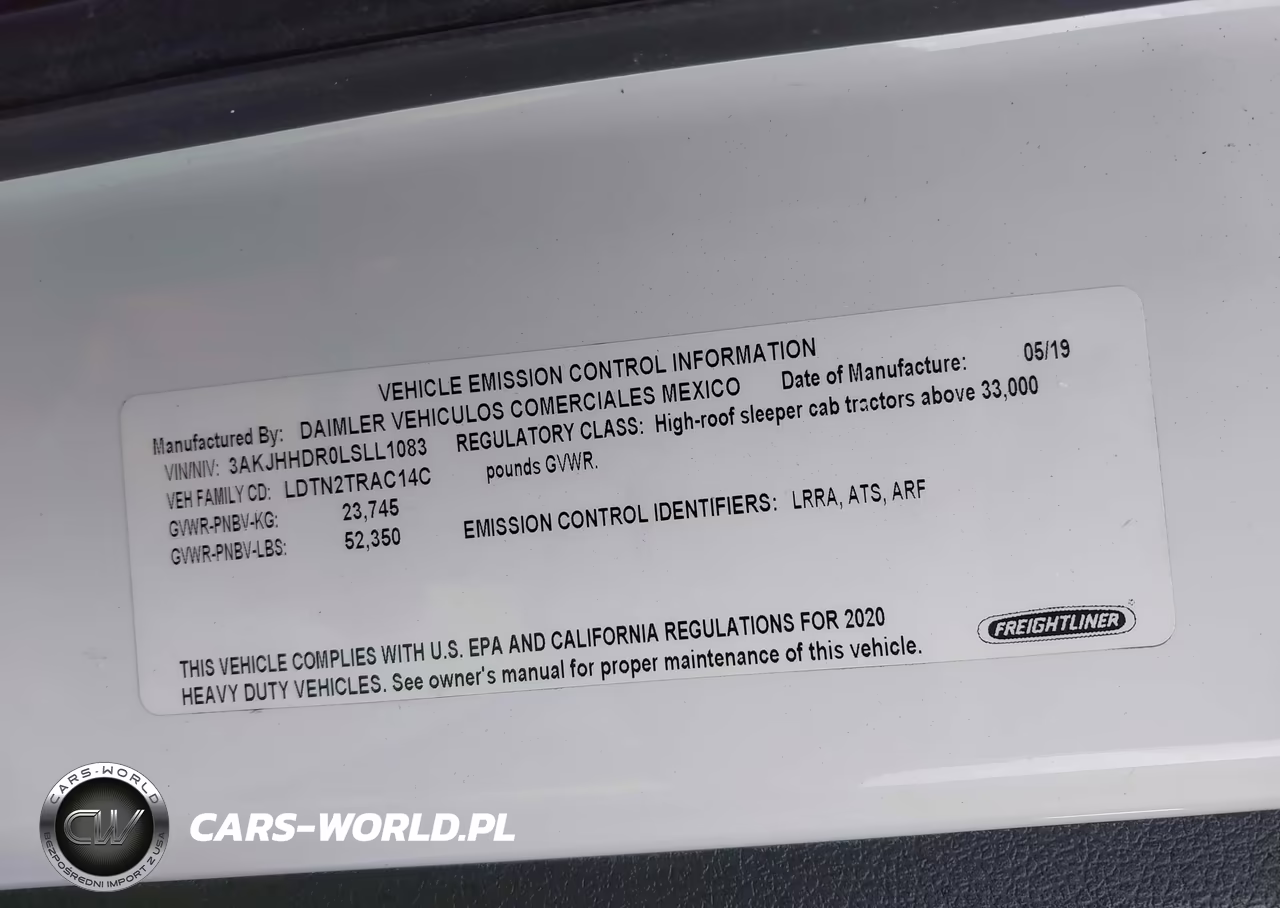 2020 Freightliner New Cascadia 126 VIN:3AKJHHDR0LSLL1083 - 8