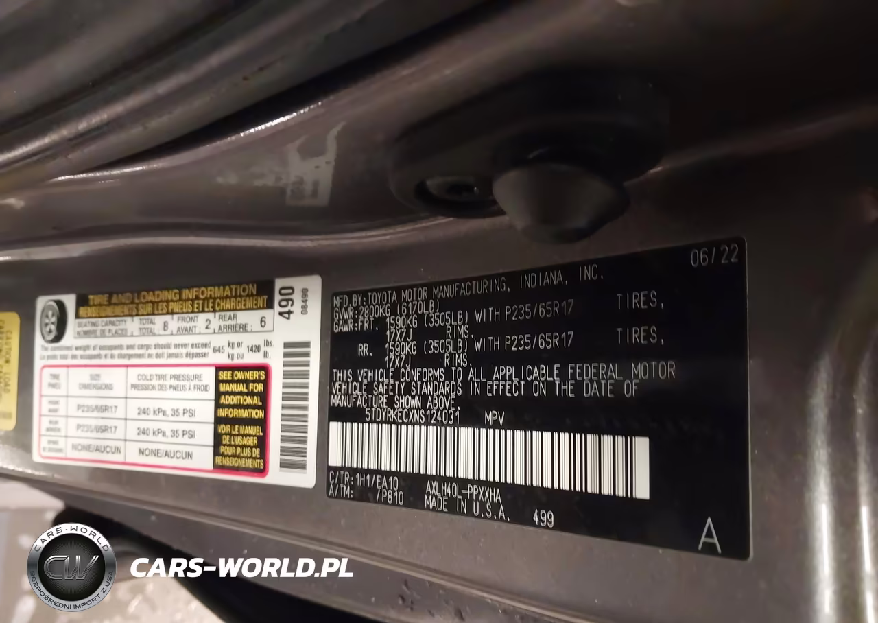 2022 Toyota Sienna Xle VIN:5TDYRKECXNS124031 - 9