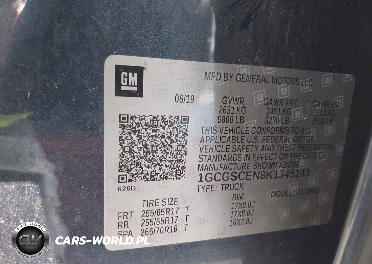 2019 Chevrolet Colorado Lt VIN:1GCGSCEN8K1345143 - 9