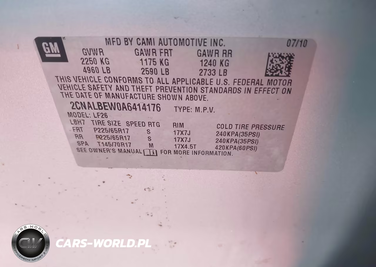 2010 Chevrolet Equinox Ls VIN:2CNALBEW0A6414176 - 9