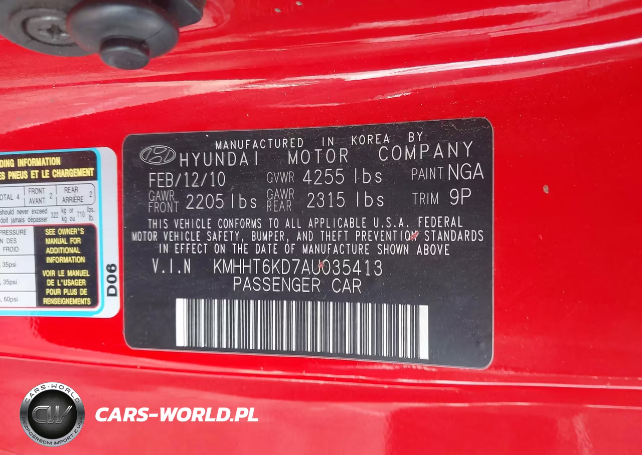 2010 Hyundai Genesis 2.0T VIN:KMHHT6KD7AU035413 - 9