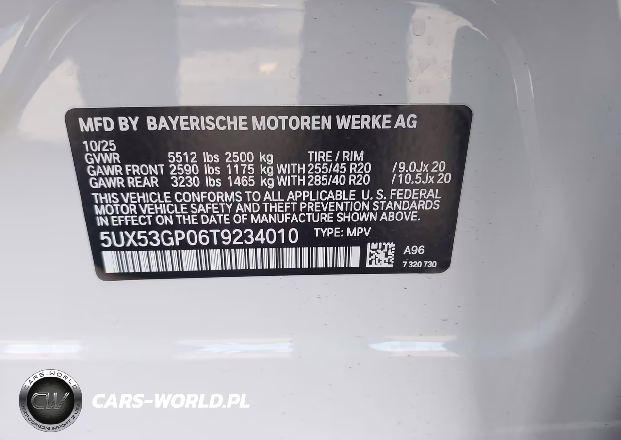 2026 BMW X3 30 xDrive VIN:5UX53GP06T9234010 - 9