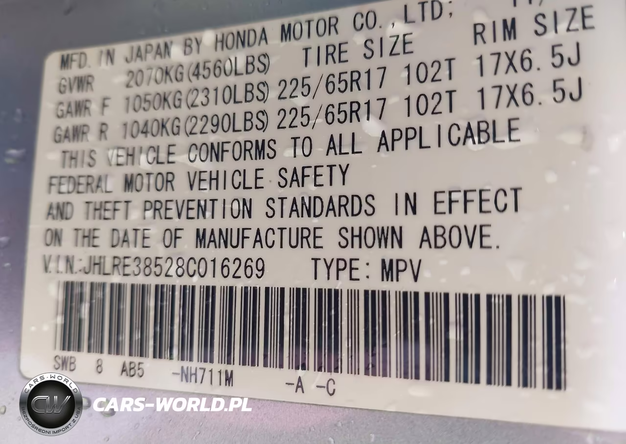 2008 Honda Cr-V Ex VIN:JHLRE38528C016269 - 9