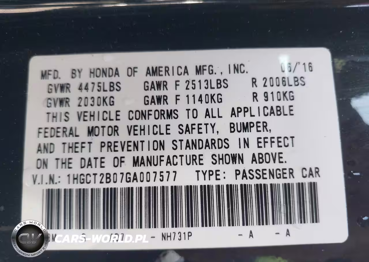 2016 Honda Accord Touring VIN:1HGCT2B07GA007577 - 9