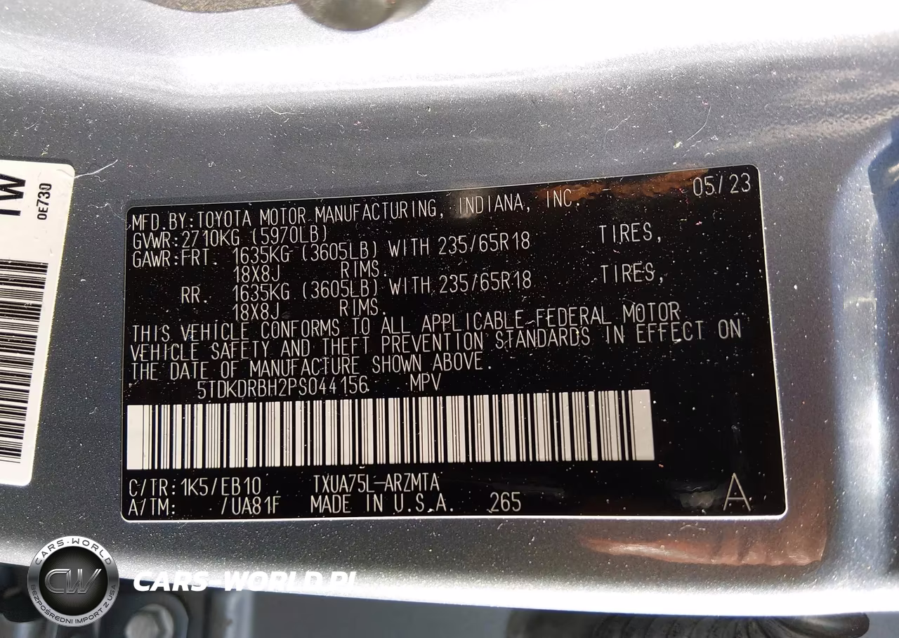 2023 Toyota Highlander Xle VIN:5TDKDRBH2PS044156 - 9