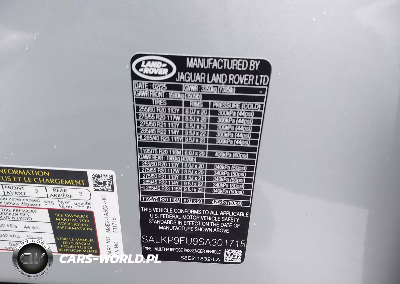 2025 Land Rover Range Rover P400 Se VIN:SALKP9FU9SA301715 - 9