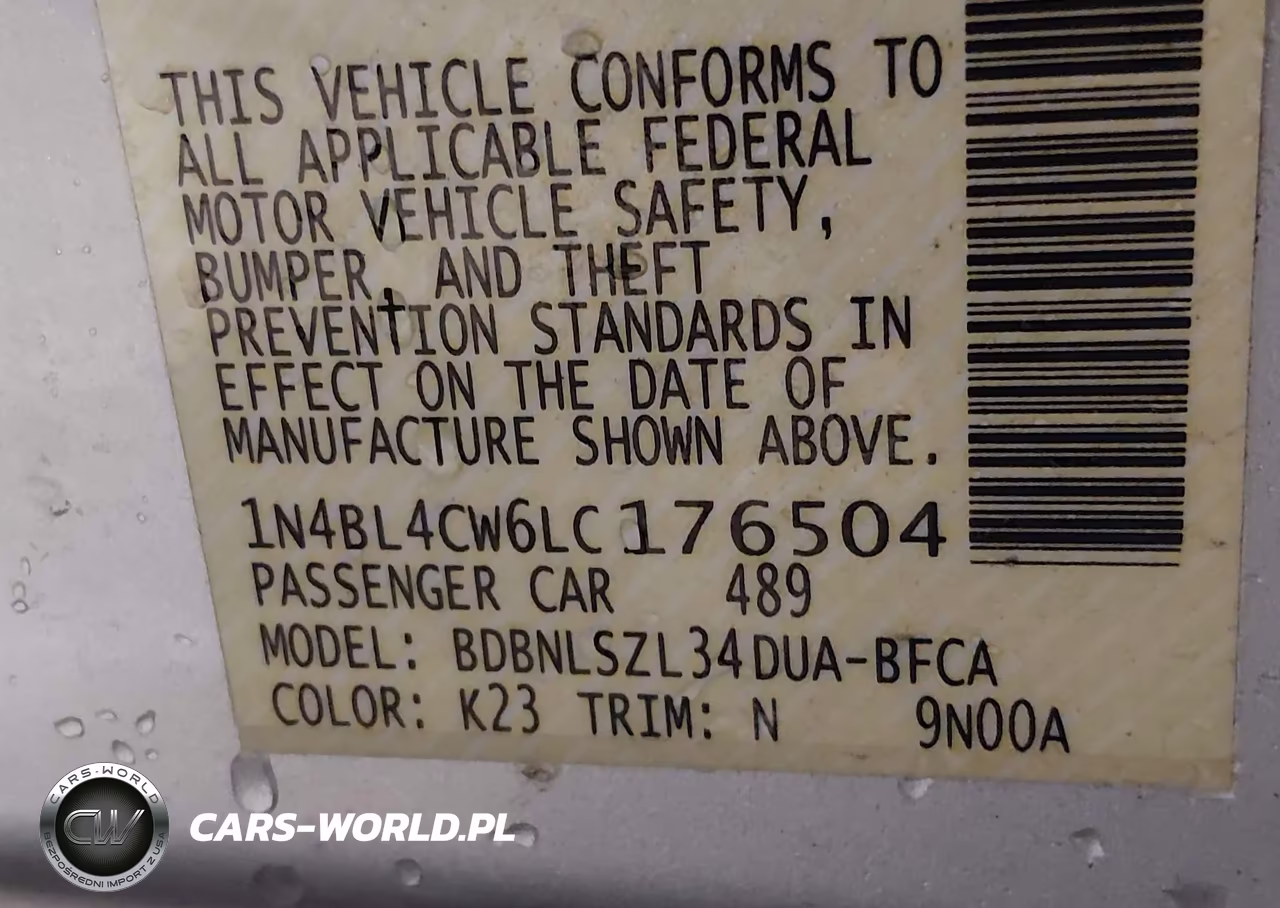 2020 Nissan Altima Sr Intelligent Awd VIN:1N4BL4CW6LC176504 - 9
