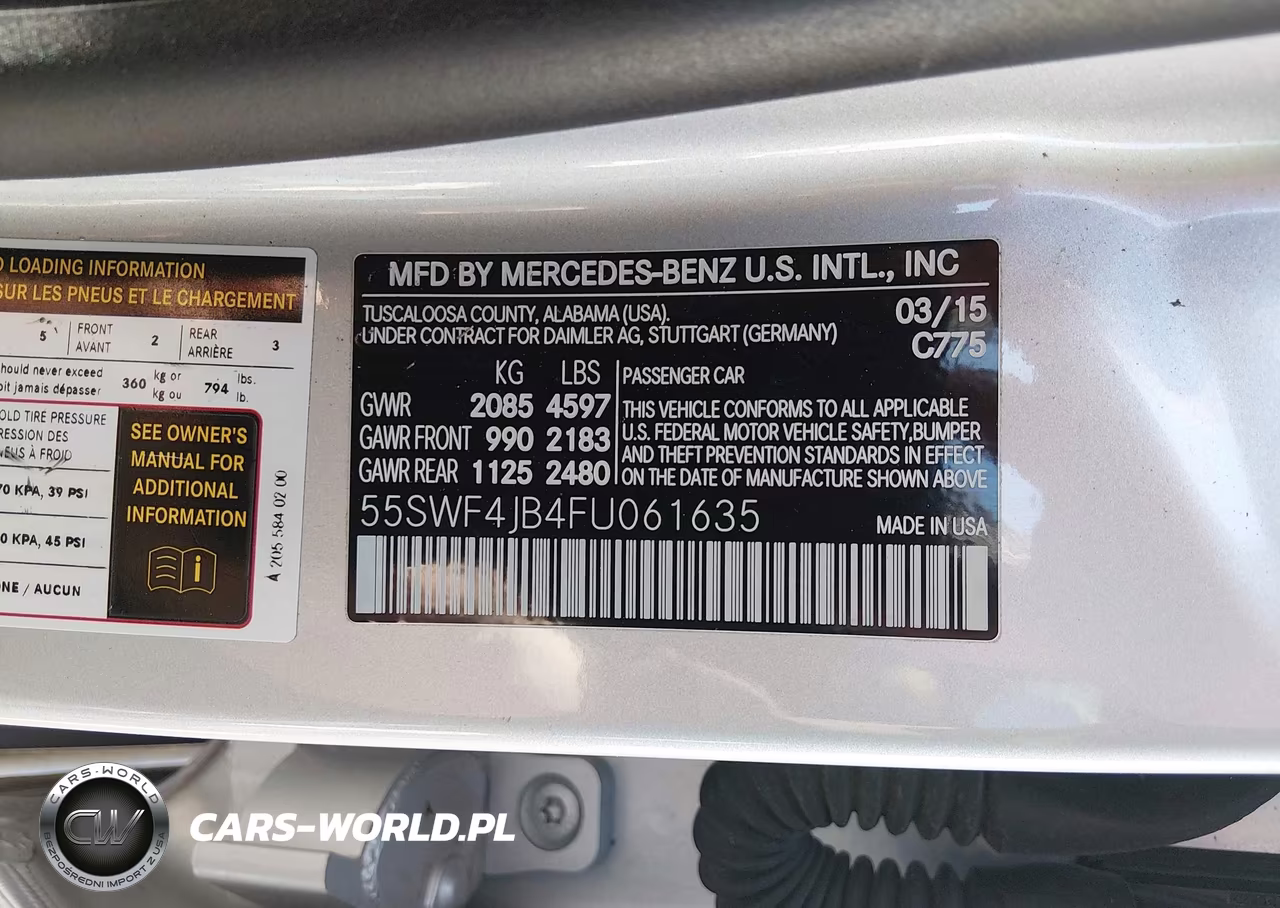2015 Mercedes-Benz C 300 VIN:55SWF4JB4FU061635 - 9