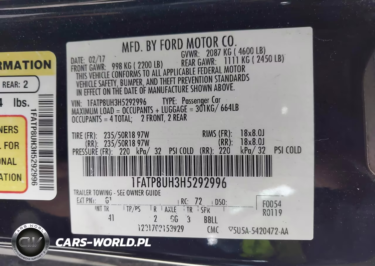 2017 Ford Mustang Ecoboost Premium VIN:1FATP8UH3H5292996 - 9