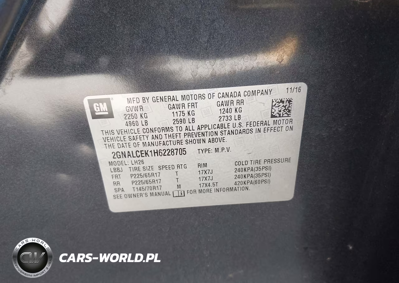 2017 Chevrolet Equinox Lt VIN:2GNALCEK1H6228705 - 9