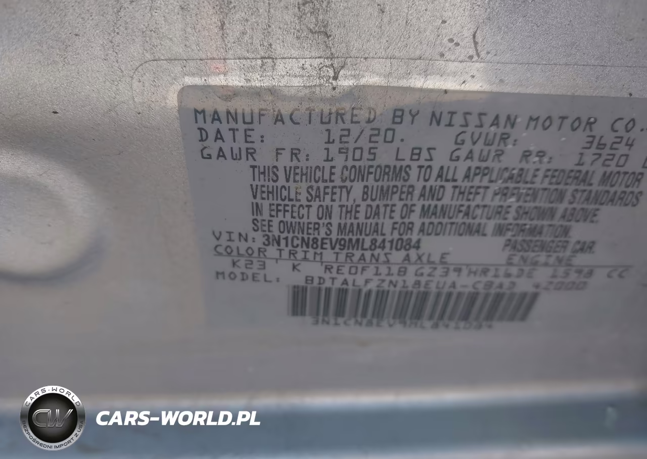 2021 Nissan Versa Sv Xtronic Cvt VIN:3N1CN8EV9ML841084 - 9