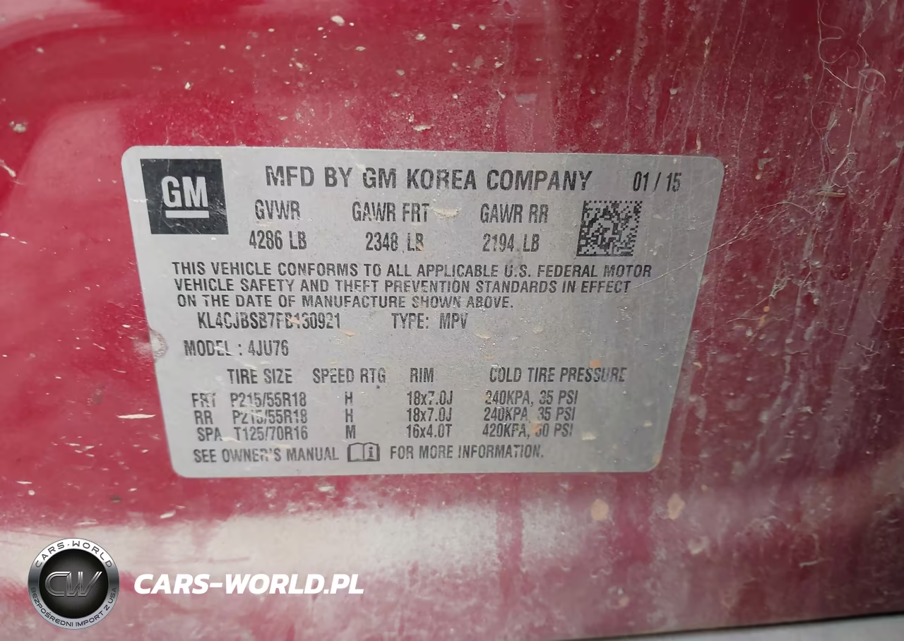 2015 Buick Encore Convenience VIN:KL4CJBSB7FB130921 - 9