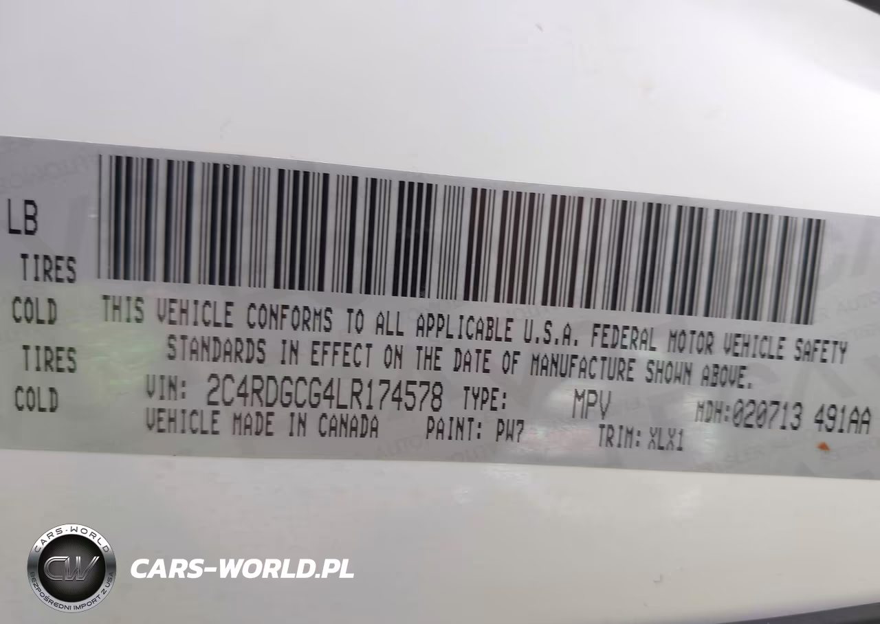 2020 Dodge Grand Caravan Sxt VIN:2C4RDGCG4LR174578 - 9