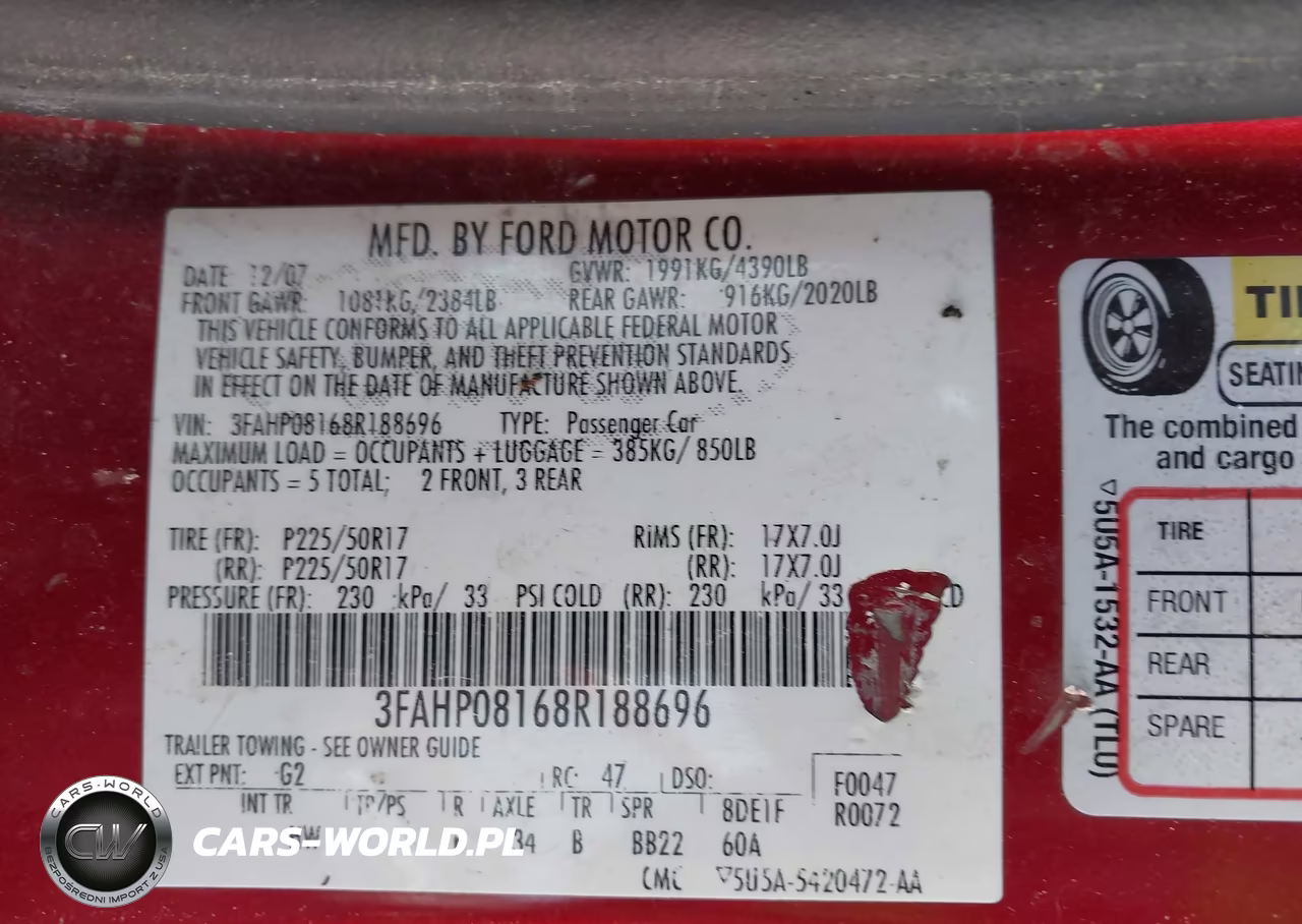 2008 Ford Fusion Sel VIN:3FAHP08168R188696 - 9