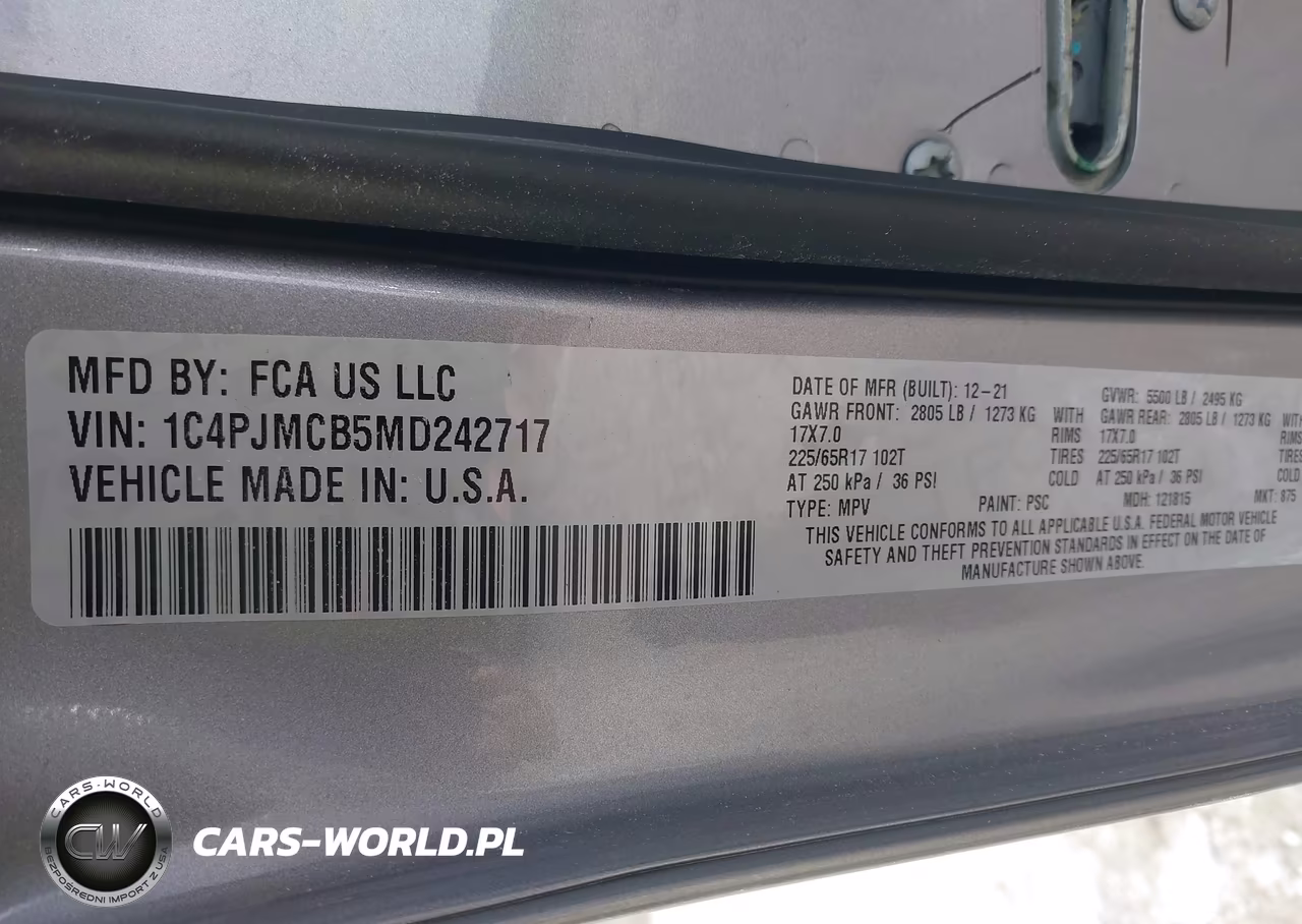 2021 Jeep Cherokee Latitude 4X4 VIN:1C4PJMCB5MD242717 - 9