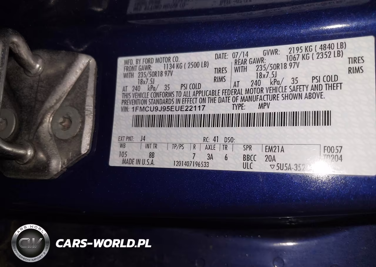 2014 Ford Escape Titanium VIN:1FMCU9J95EUE22117 - 9