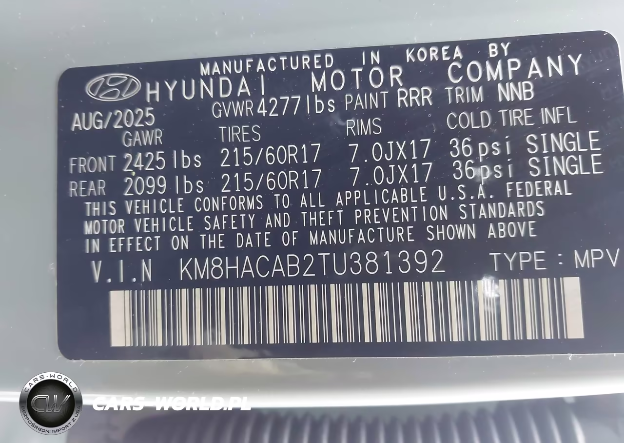 2026 Hyundai Kona Se VIN:KM8HACAB2TU381392 - 9
