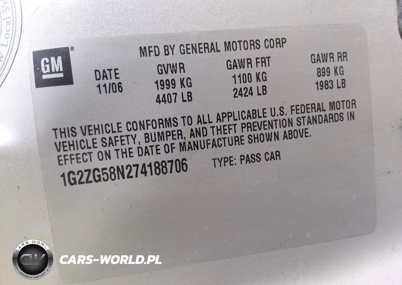 2007 Pontiac G6 VIN:1G2ZG58N274188706 - 9