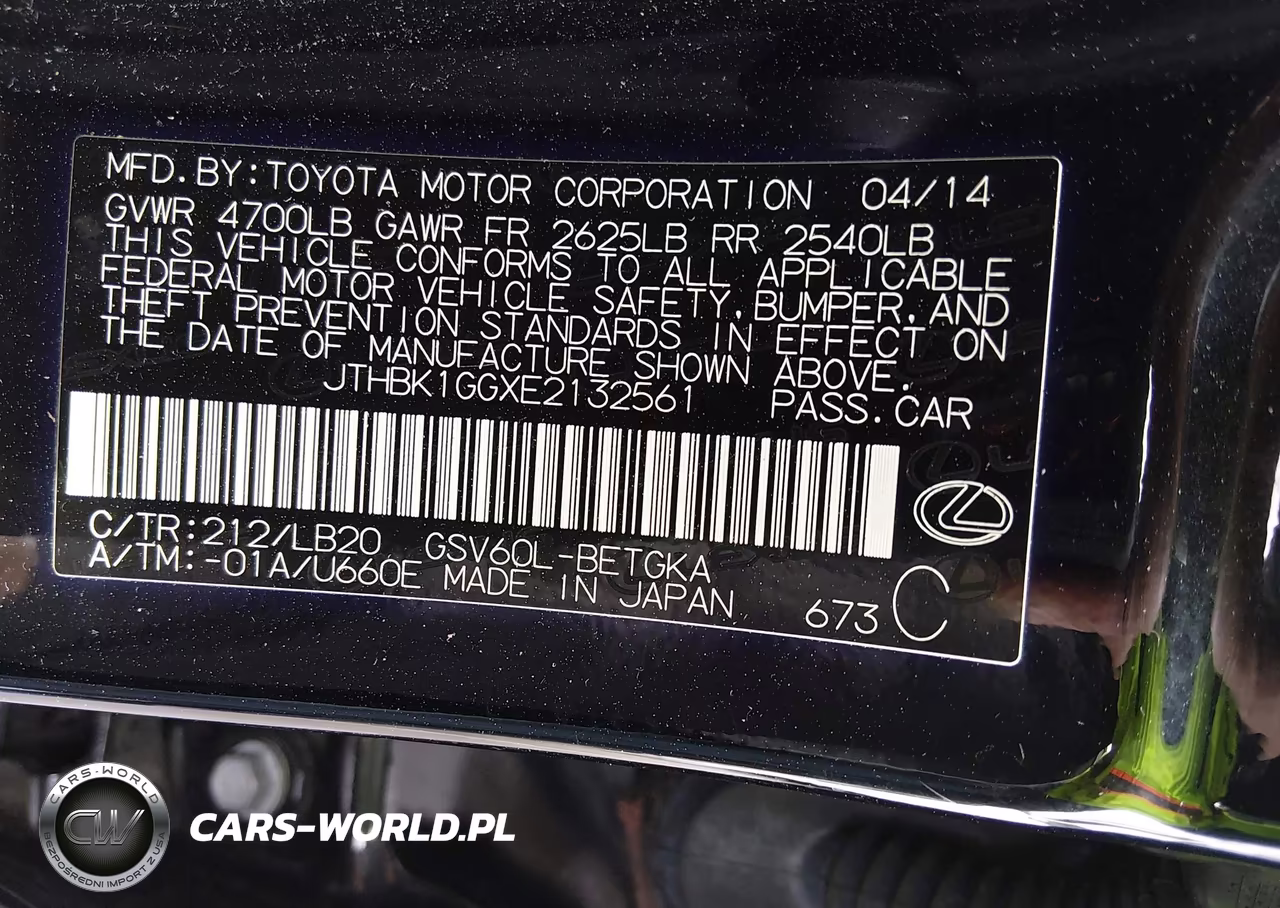 2014 Lexus Es 350 VIN:JTHBK1GGXE2132561 - 9