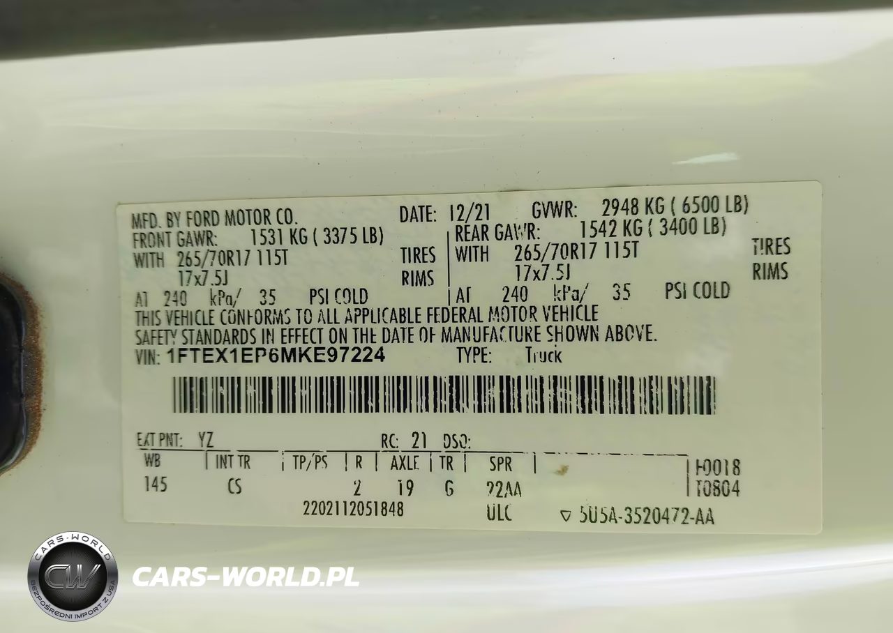 2021 Ford F-150 Xl VIN:1FTEX1EP6MKE97224 - 9