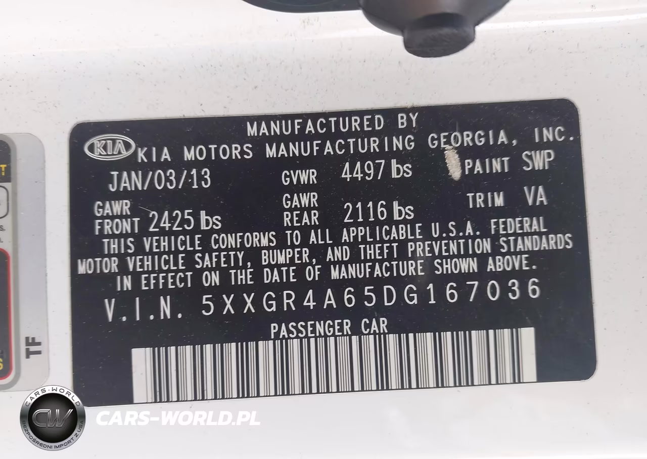 2013 Kia Optima Sx VIN:5XXGR4A65DG167036 - 9