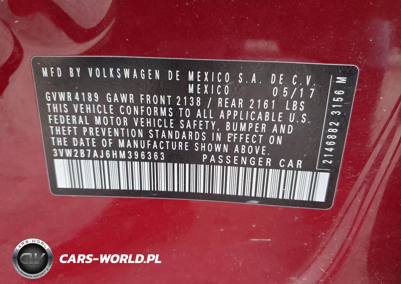 2017 Volkswagen Jetta 1.4T S VIN:3VW2B7AJ6HM396363 - 9