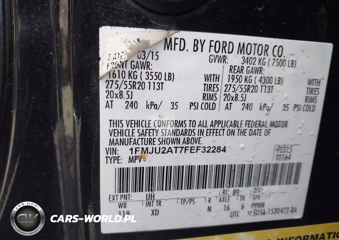 2015 Ford Expedition Limited VIN:1FMJU2AT7FEF32284 - 9