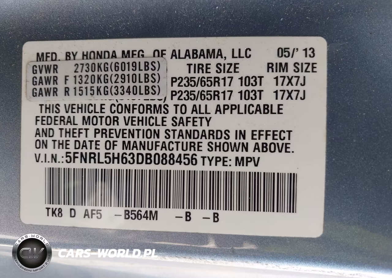 2013 Honda Odyssey Ex-L VIN:5FNRL5H63DB088456 - 9
