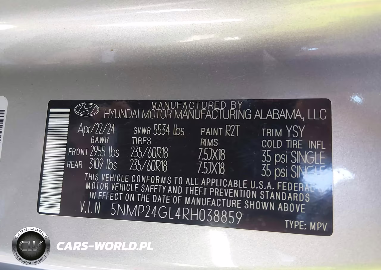 2024 Hyundai Santa Fe Sel VIN:5NMP24GL4RH038859 - 9