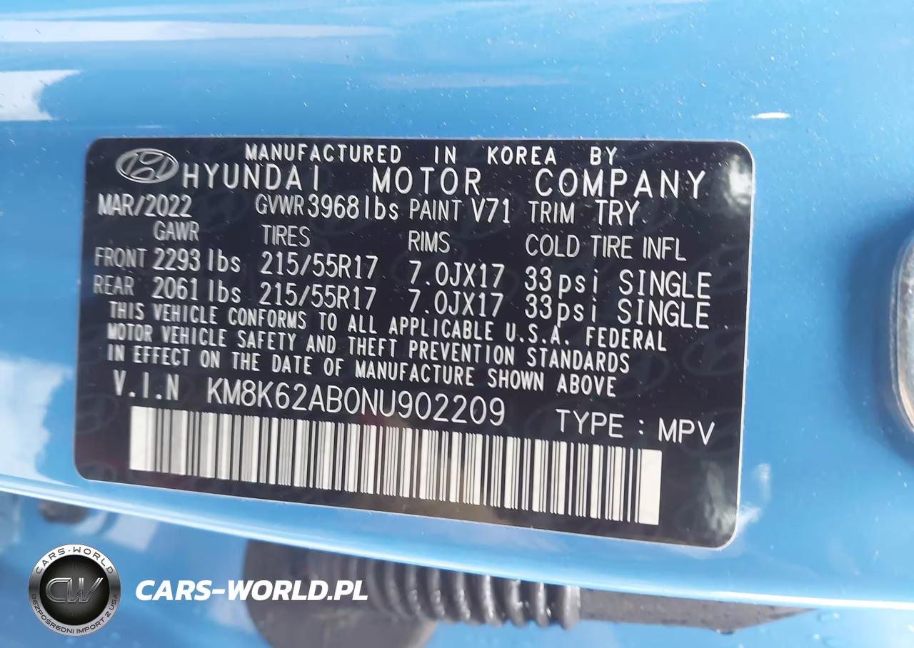 2022 Hyundai Kona Sel VIN:KM8K62AB0NU902209 - 9