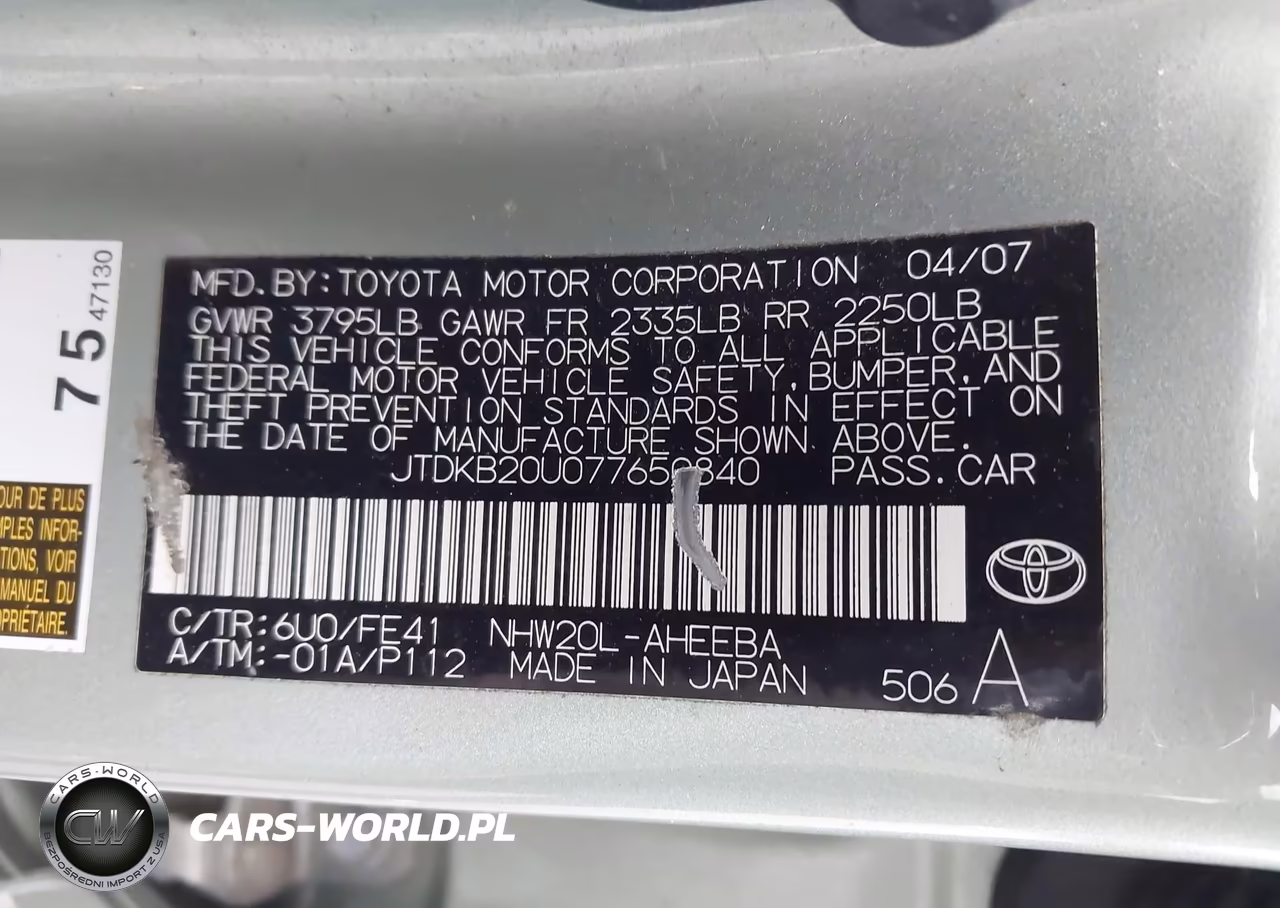 2007 Toyota Prius VIN:JTDKB20U077650840 - 9