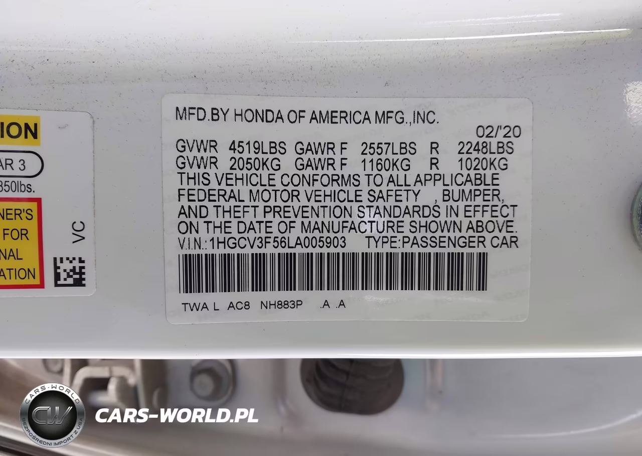 2020 Honda Accord Hybrid Ex-L VIN:1HGCV3F56LA005903 - 9