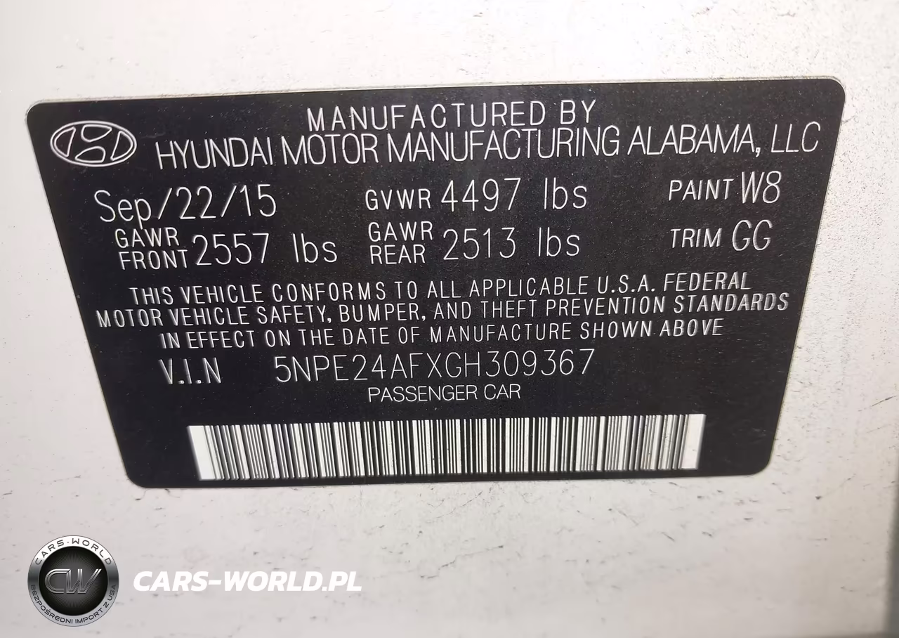 2016 Hyundai Sonata Se VIN:5NPE24AFXGH309367 - 9