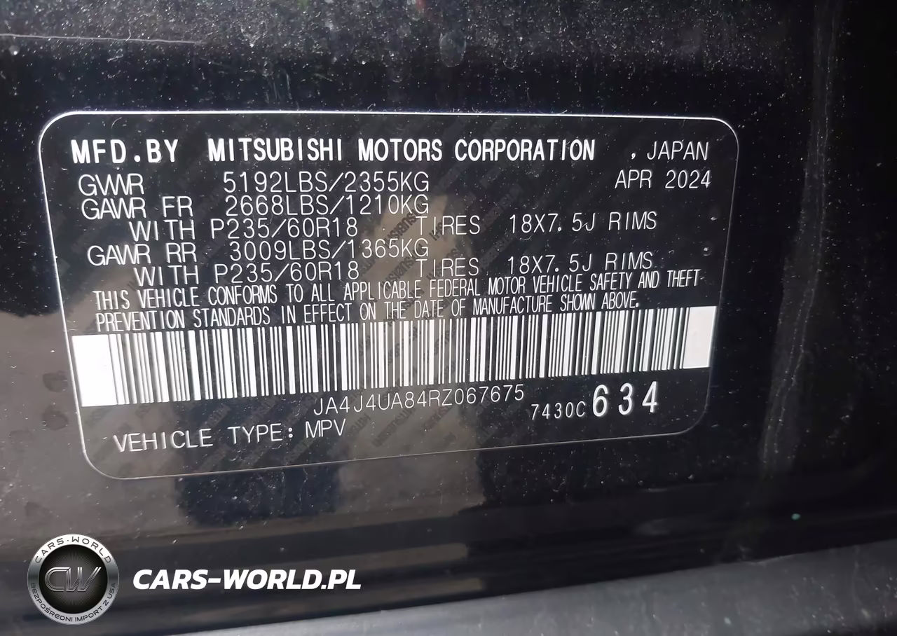 2024 Mitsubishi Outlander Es 2.5 S-Awc VIN:JA4J4UA84RZ067675 - 9