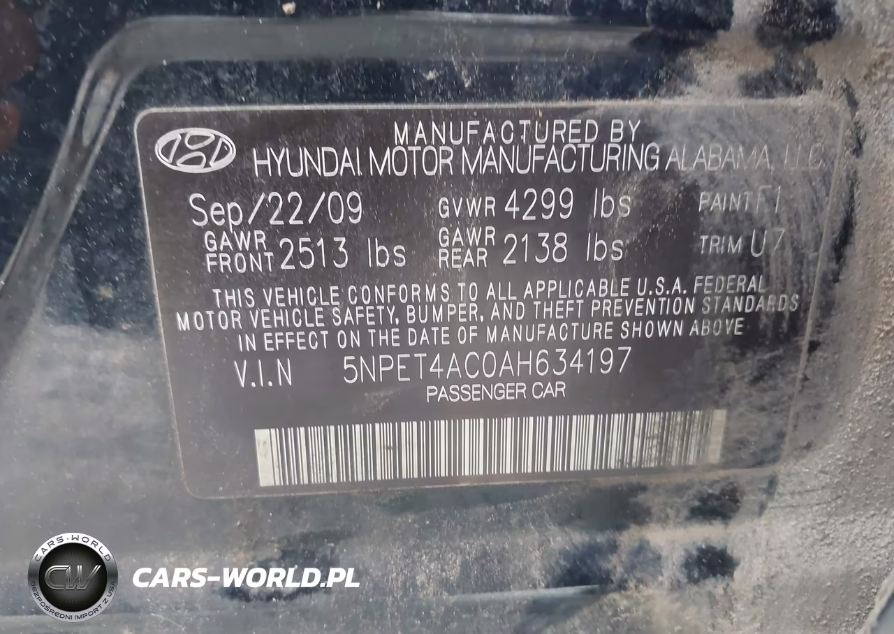 2010 Hyundai Sonata Gls VIN:5NPET4AC0AH634197 - 9
