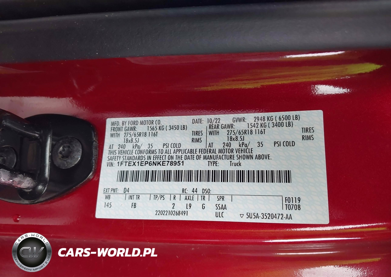 2022 Ford F-150 Xlt VIN:1FTEX1EP6NKE78951 - 9