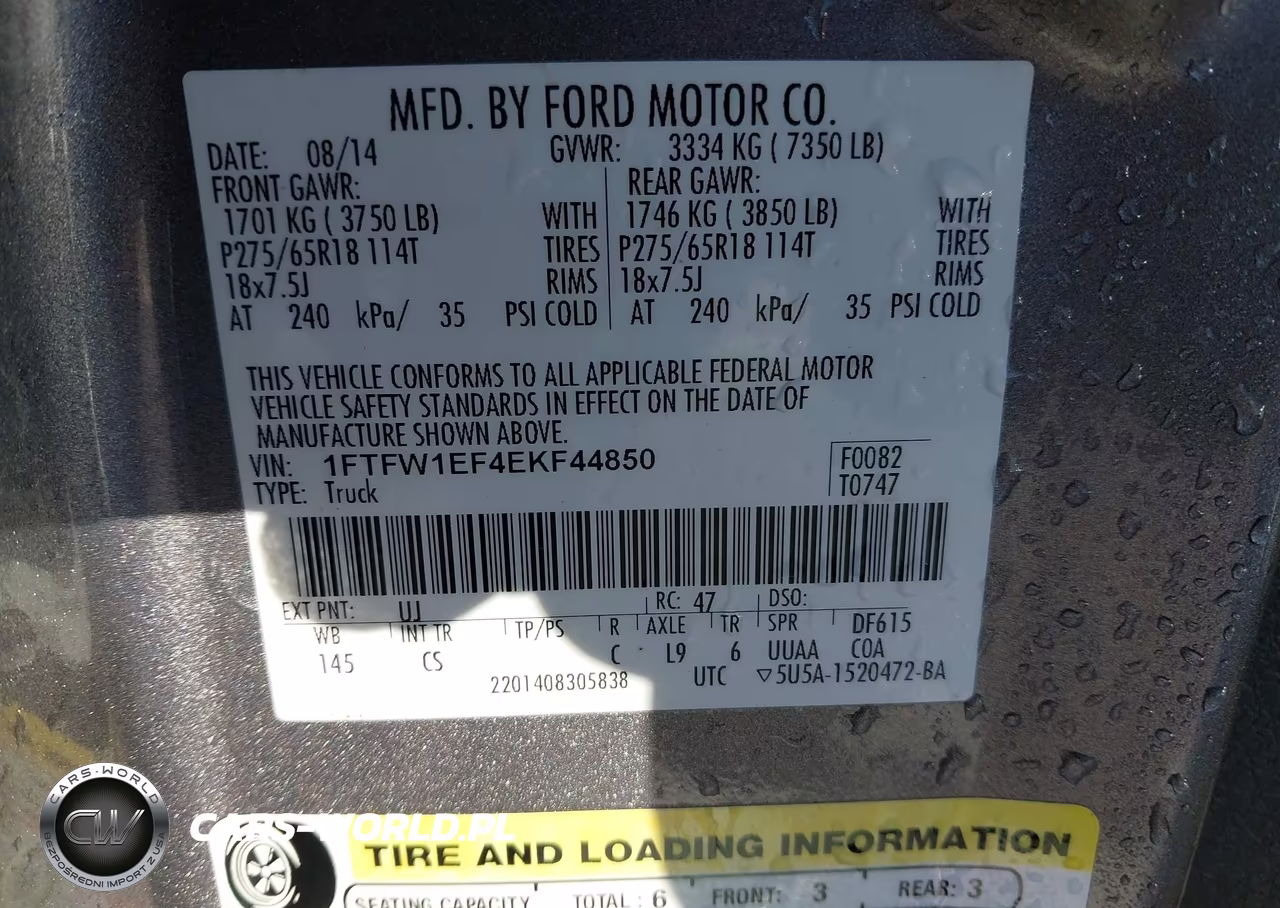 2014 Ford F-150 Stx VIN:1FTFW1EF4EKF44850 - 9