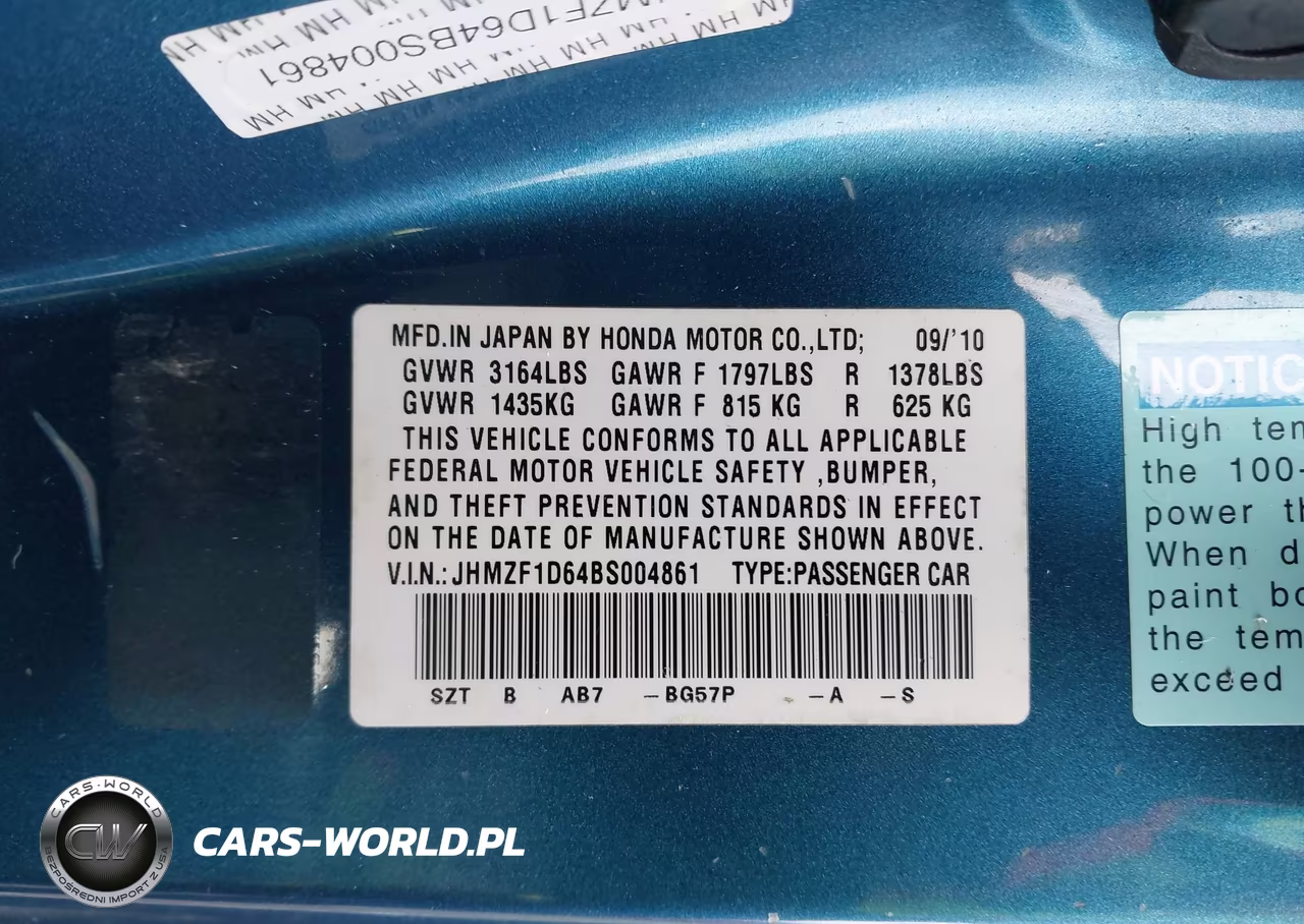 2011 Honda Cr-Z Ex VIN:JHMZF1D64BS004861 - 9