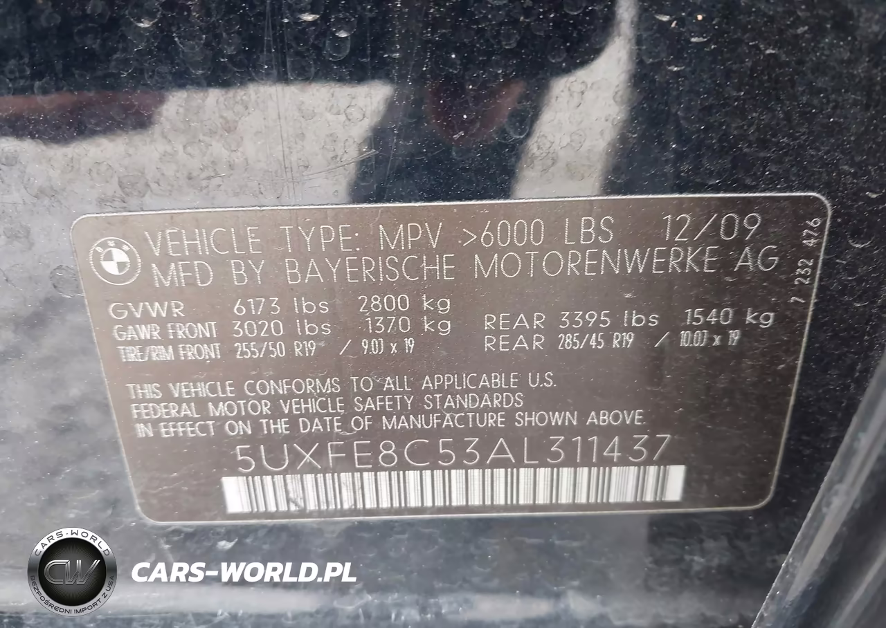 2010 BMW X5 xDrive48I VIN:5UXFE8C53AL311437 - 9