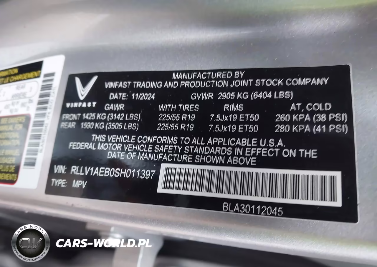 2025 Vinfast Vf 8 Eco VIN:RLLV1AEB0SH011397 - 9