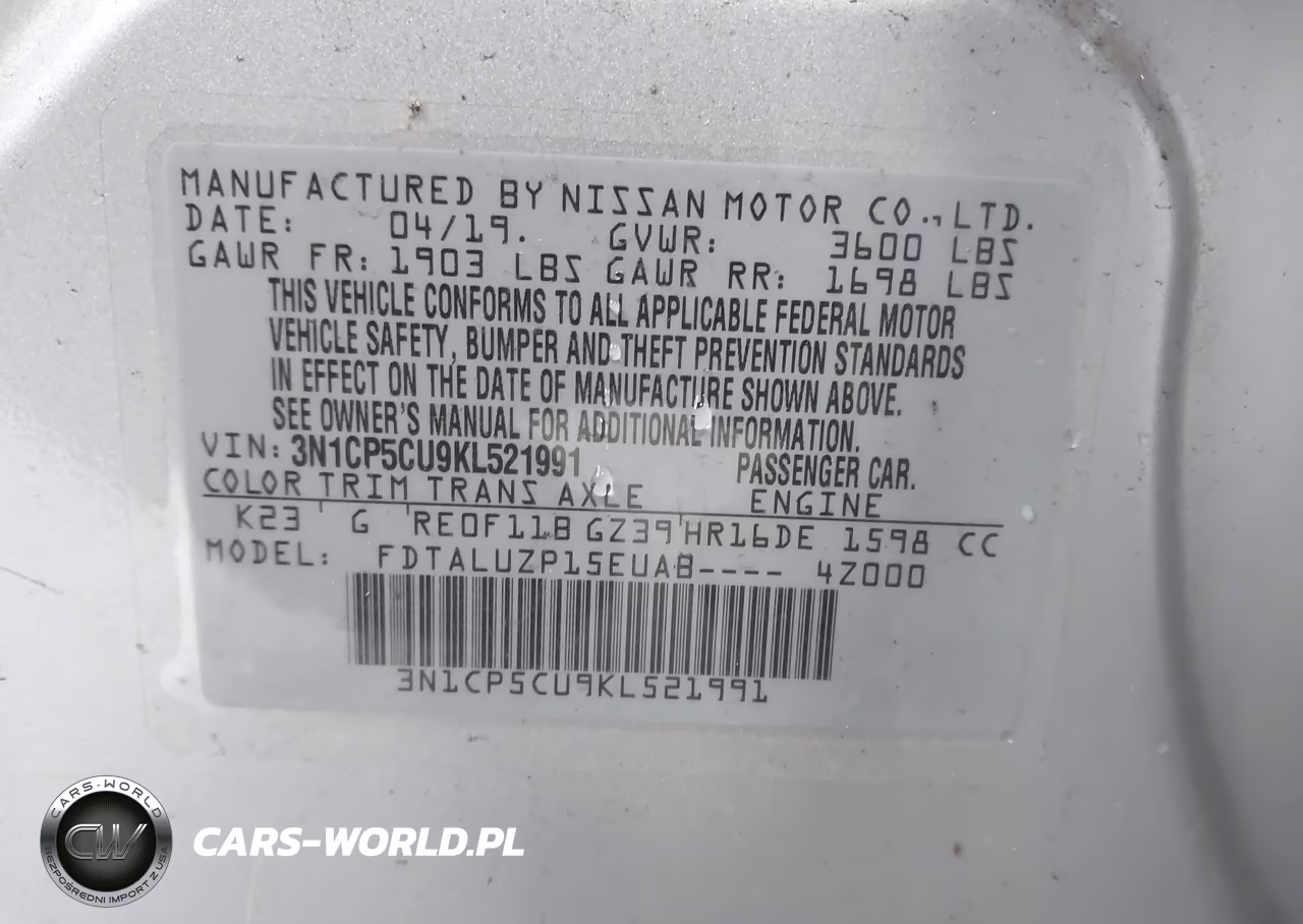 2019 Nissan Kicks Sr VIN:3N1CP5CU9KL521991 - 9
